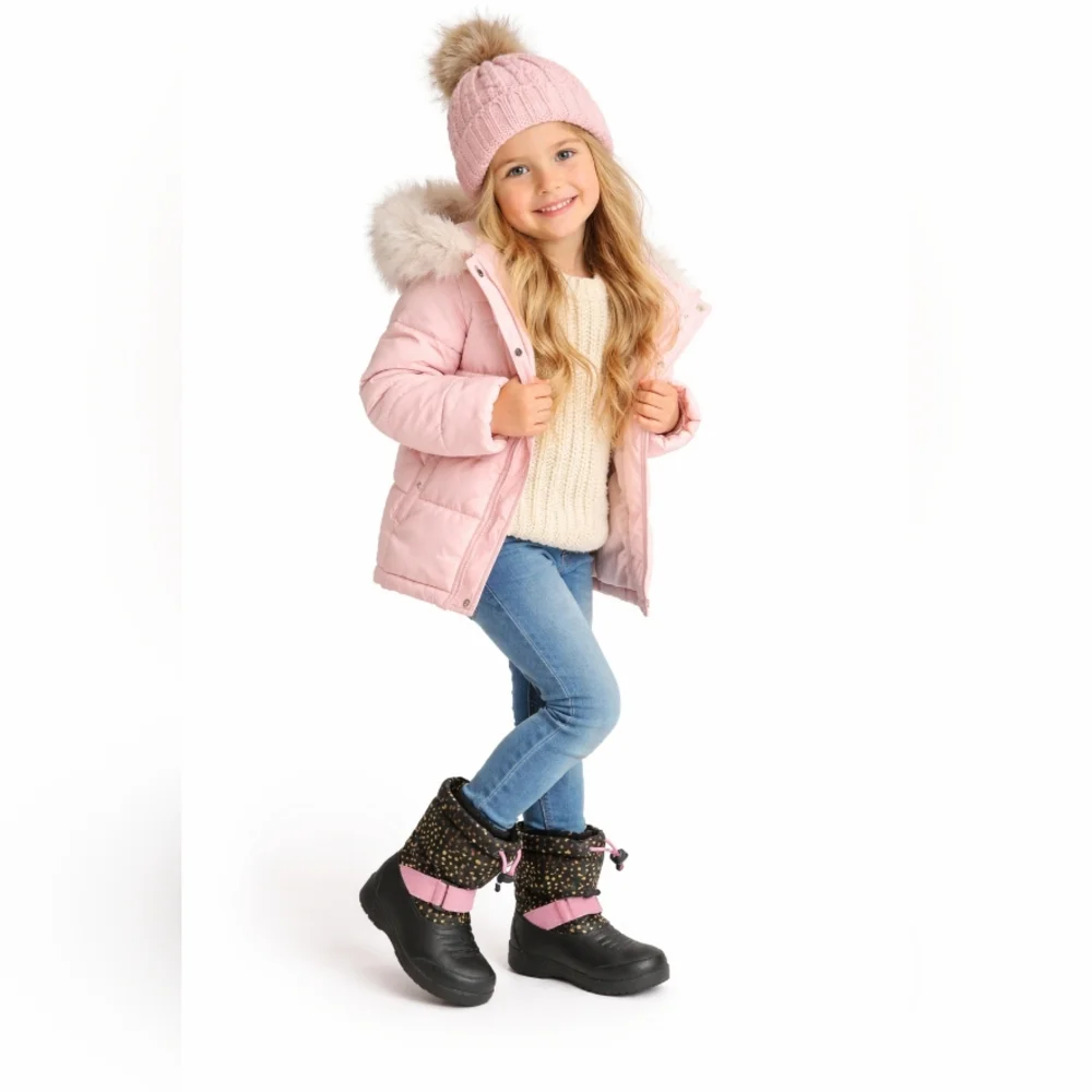 Northside Black Pink Winter Snow Boots Size 7